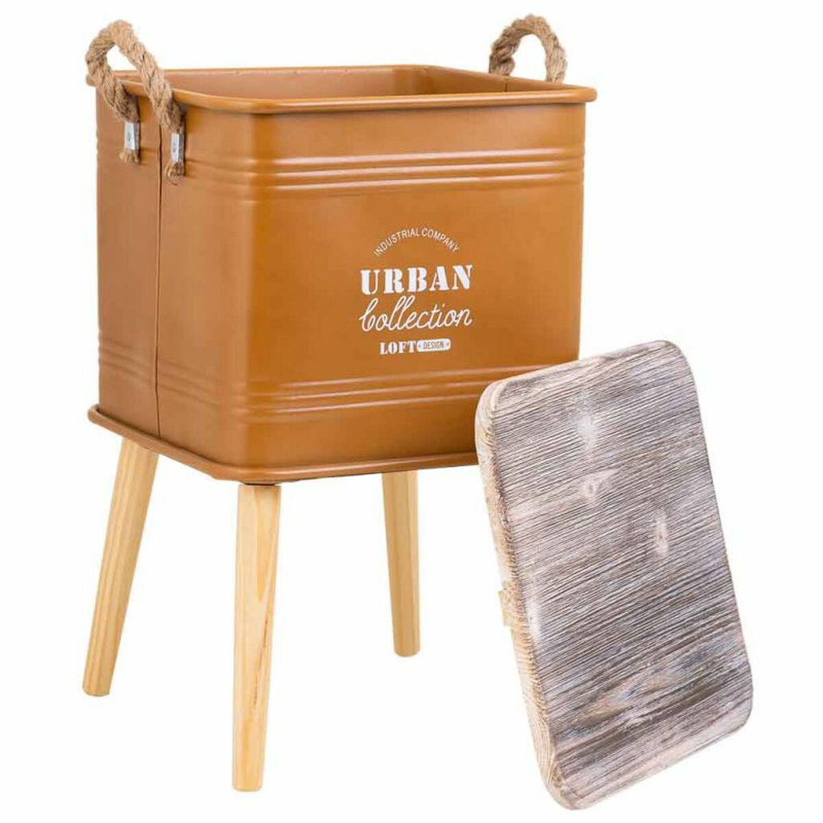 Nattduksbord Alexandra House Living Brun 34 x 34 x 55 cm - 7