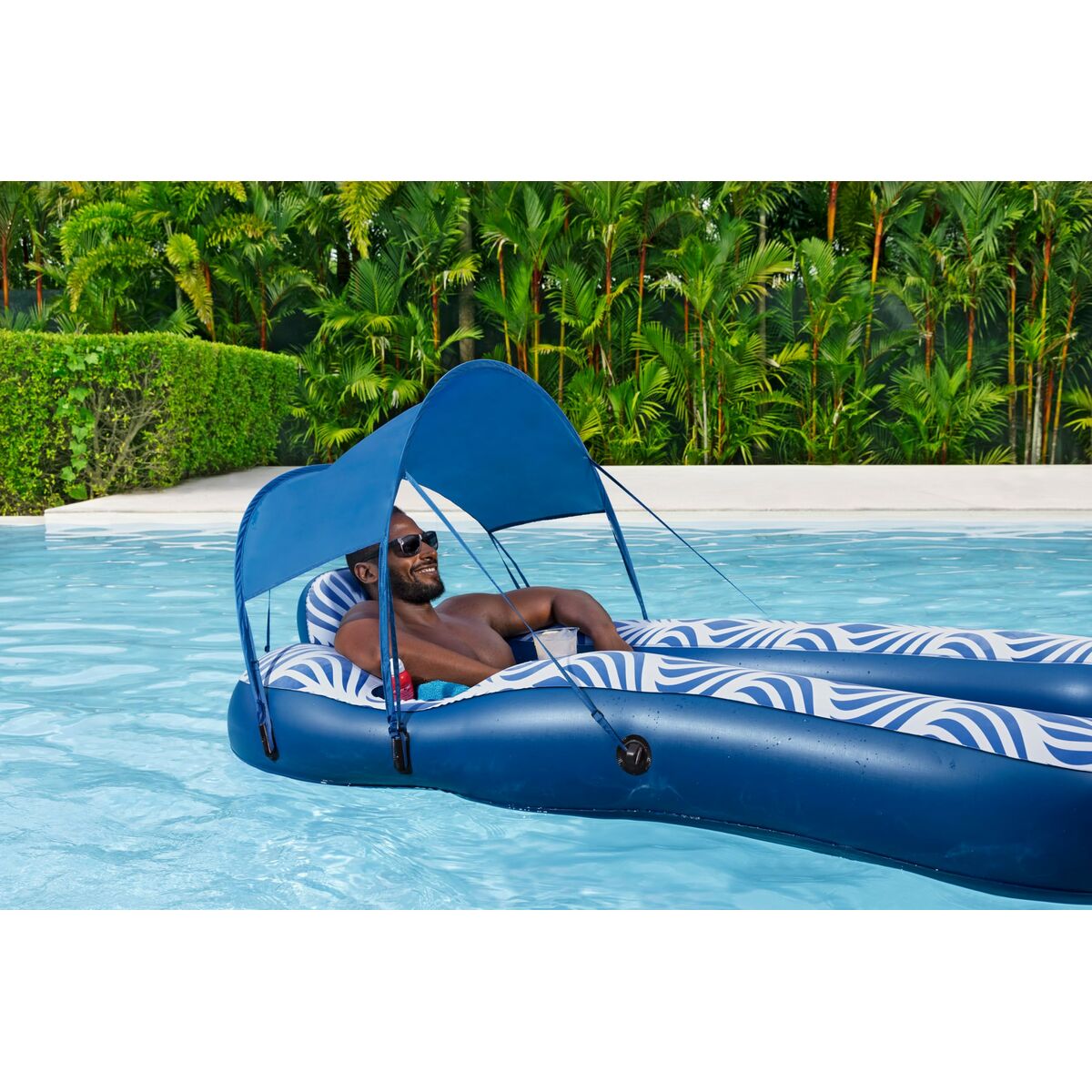 Bestway Luftmadrass med Parasoll Comfort Plush 198x112 cm Strand och Pool 43732 - 6