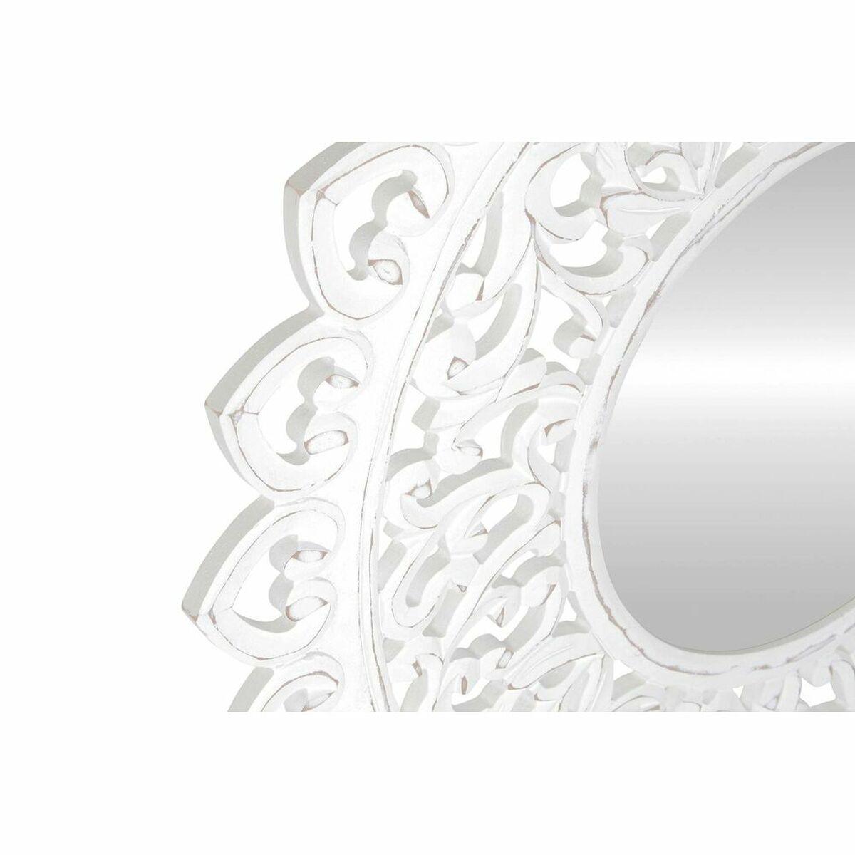 Väggspegel DKD Home Decor Glas Vit Mandala Trä MDF Avskalad (90 x 2,5 x 90 cm) - 3