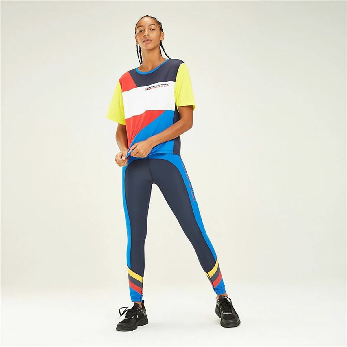 T-shirt med kortärm Dam Tommy Hilfiger Colour-Blocked Blå - 2