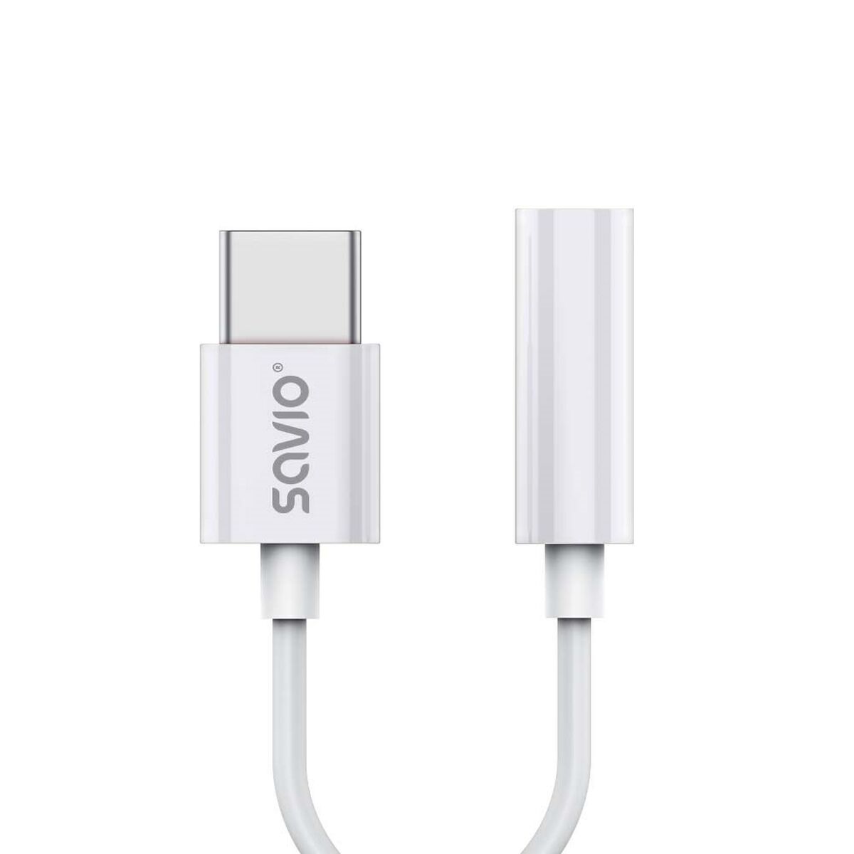 USB-C till Jack 3.5 mm Adapter Savio AK-51 Vit 11 cm - 4