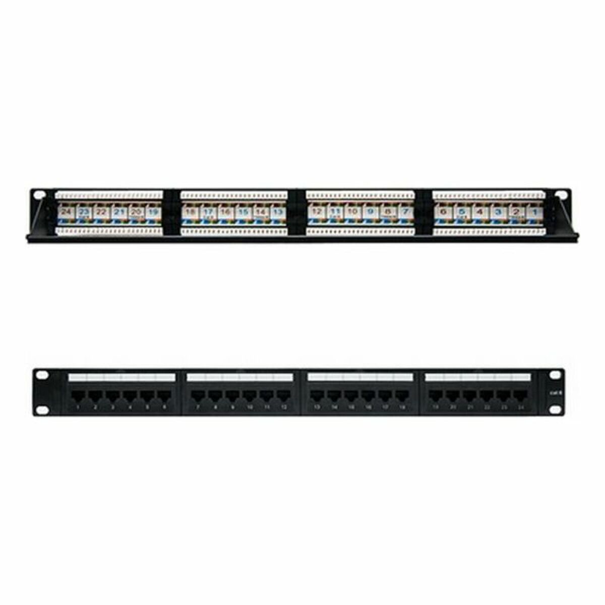 Patchpanel 24 UTP Portar Kategori 6 NANOCABLE 10.21.3124 19" RJ45 Svart