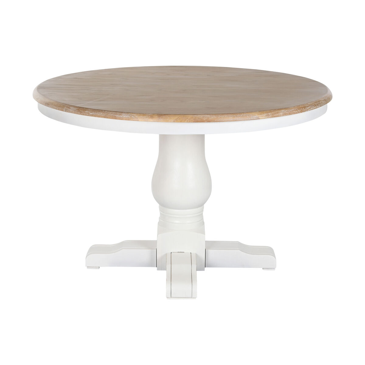 Matsalsbord Home ESPRIT Vit Naturell Almträ 120 x 120 x 76 cm