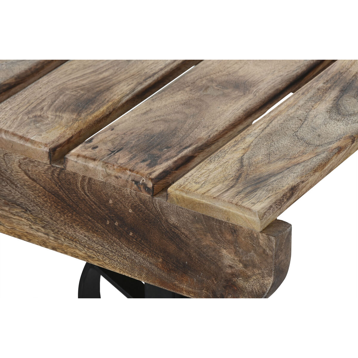 Soffbord Home ESPRIT Svart Naturell Metall Mangoträ 130 x 80 x 32 cm - 4