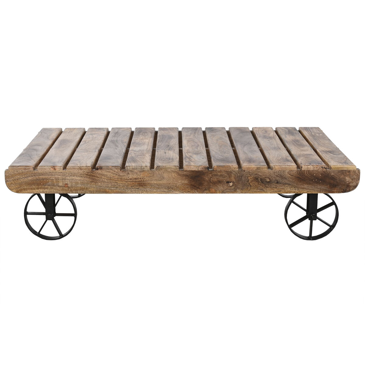 Soffbord Home ESPRIT Svart Naturell Metall Mangoträ 130 x 80 x 32 cm - 2