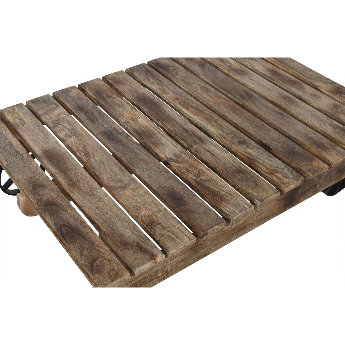Soffbord Home ESPRIT Svart Naturell Metall Mangoträ 130 x 80 x 32 cm - 3