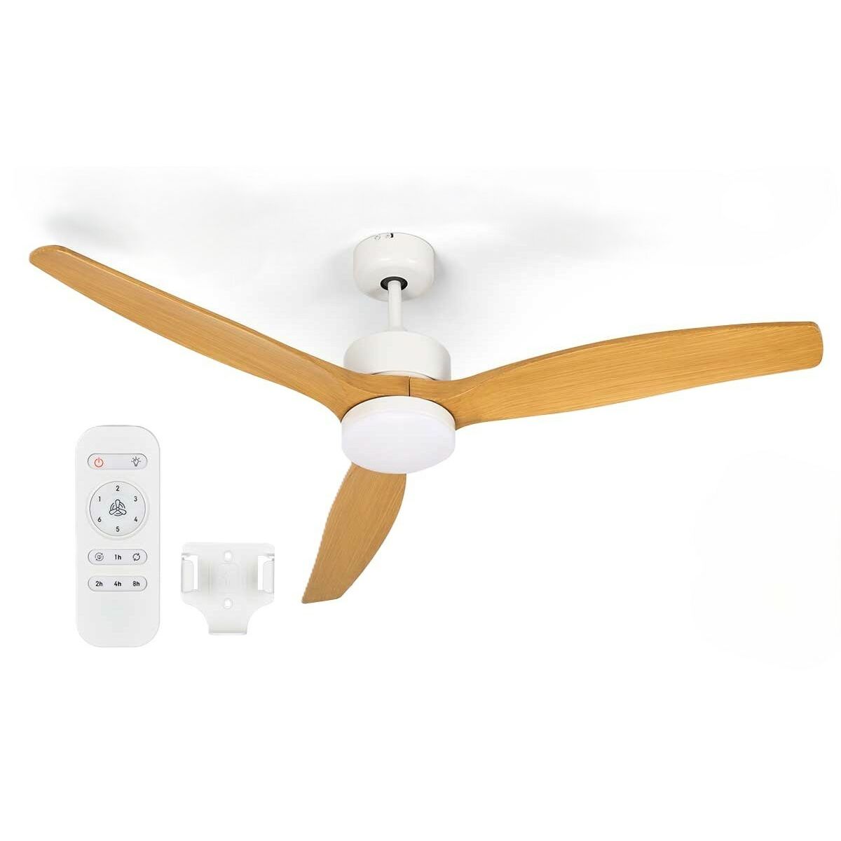 Takfläkt med belysning Argon Vit Brun 40 W Ø 132 cm