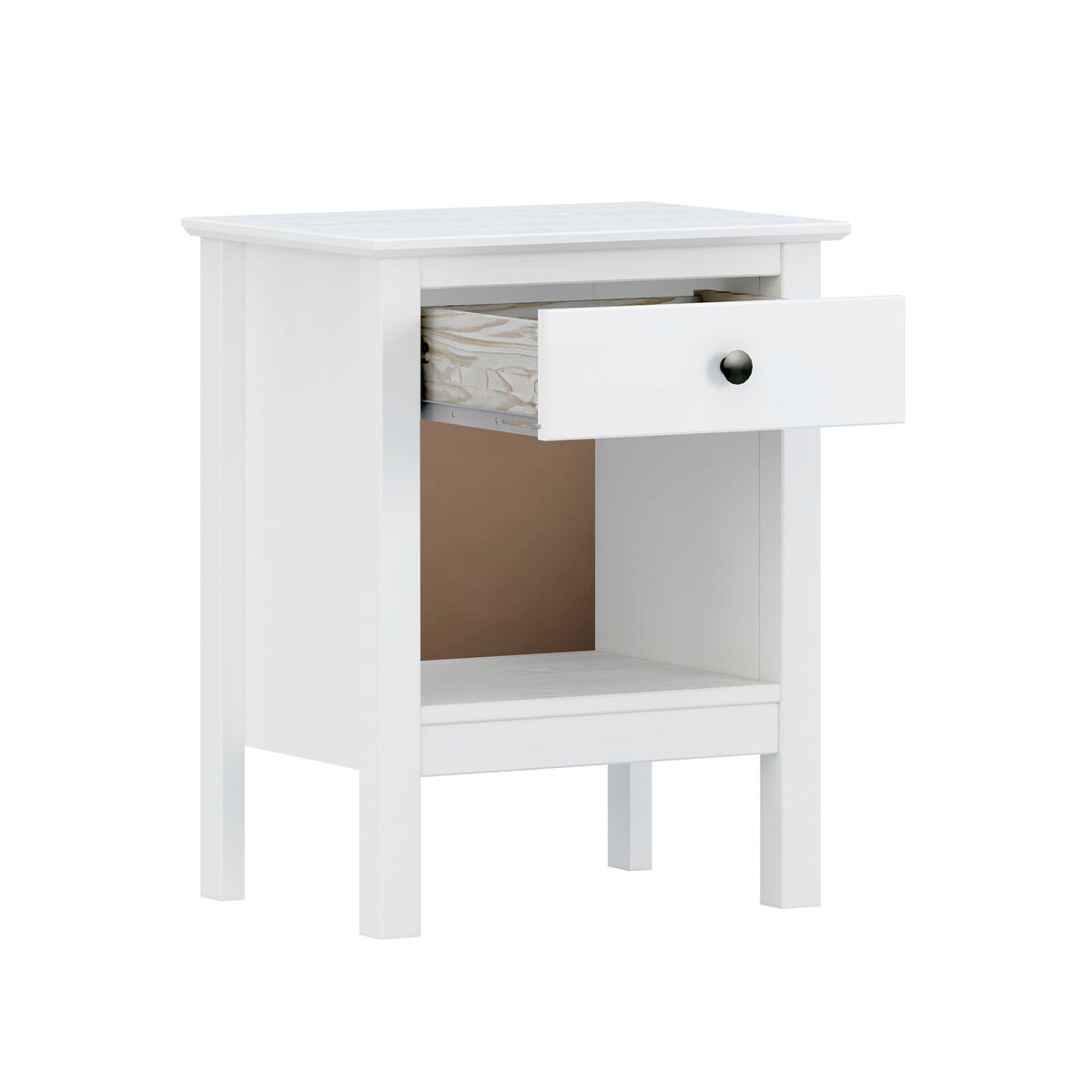 Nattduksbord Alexandra House Living Vit Metall furuträ 47 x 60 x 35 cm 1 låda - 2