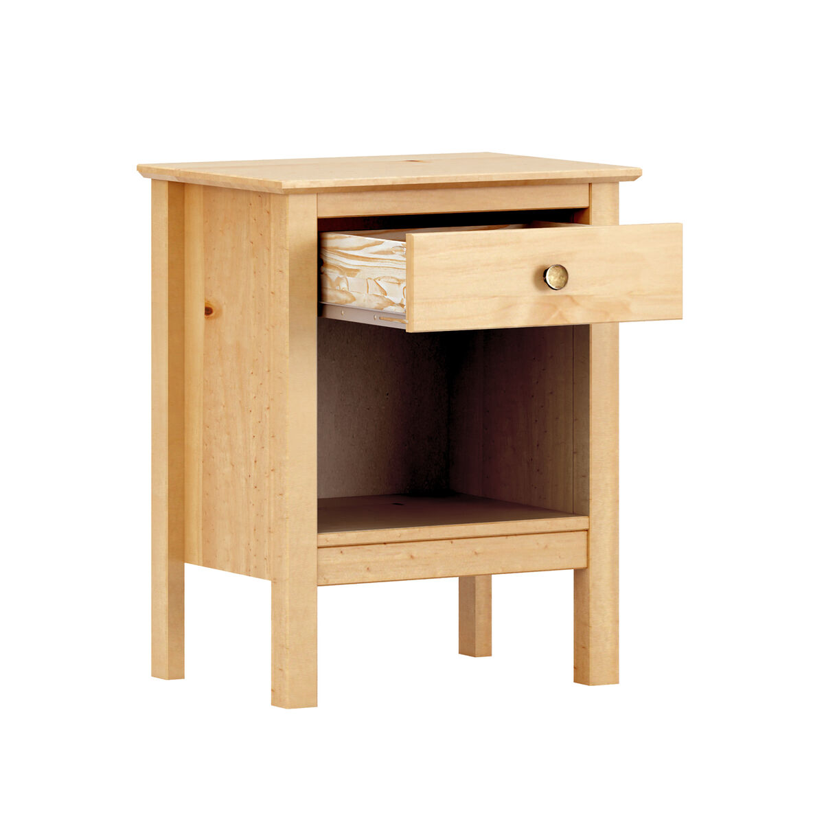 Nattduksbord Alexandra House Living Honung Tölgy Metall furuträ 47 x 60 x 35 cm 1 låda - 2