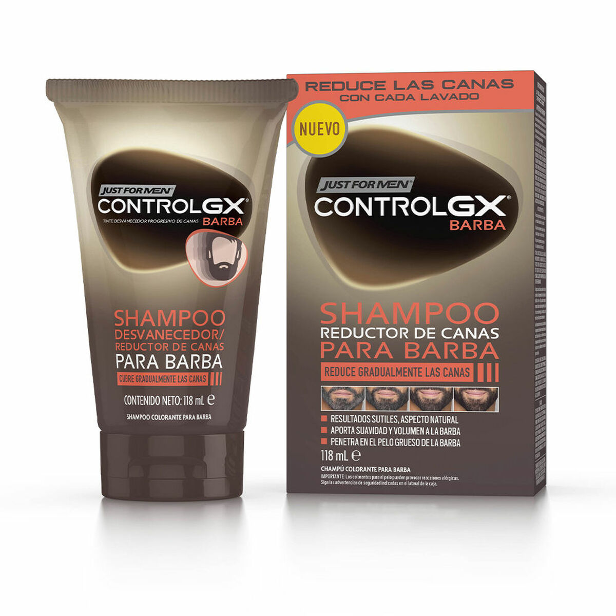 Anti-Ageing färggel Just For Men Control Gx 118 ml Mot grått hår