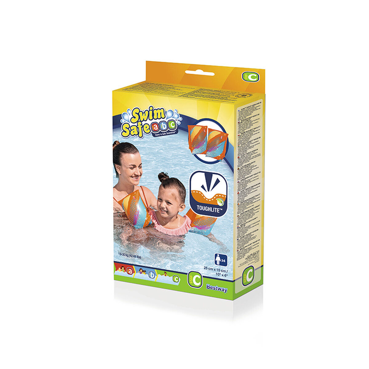 Bestway Flytande Ärmringar Mjukt Tyg Säkerhet Baby Blandade Färger UPF 50+ 38x16,5 cm +3 till 6 År Strand och Pool 32183 - 2