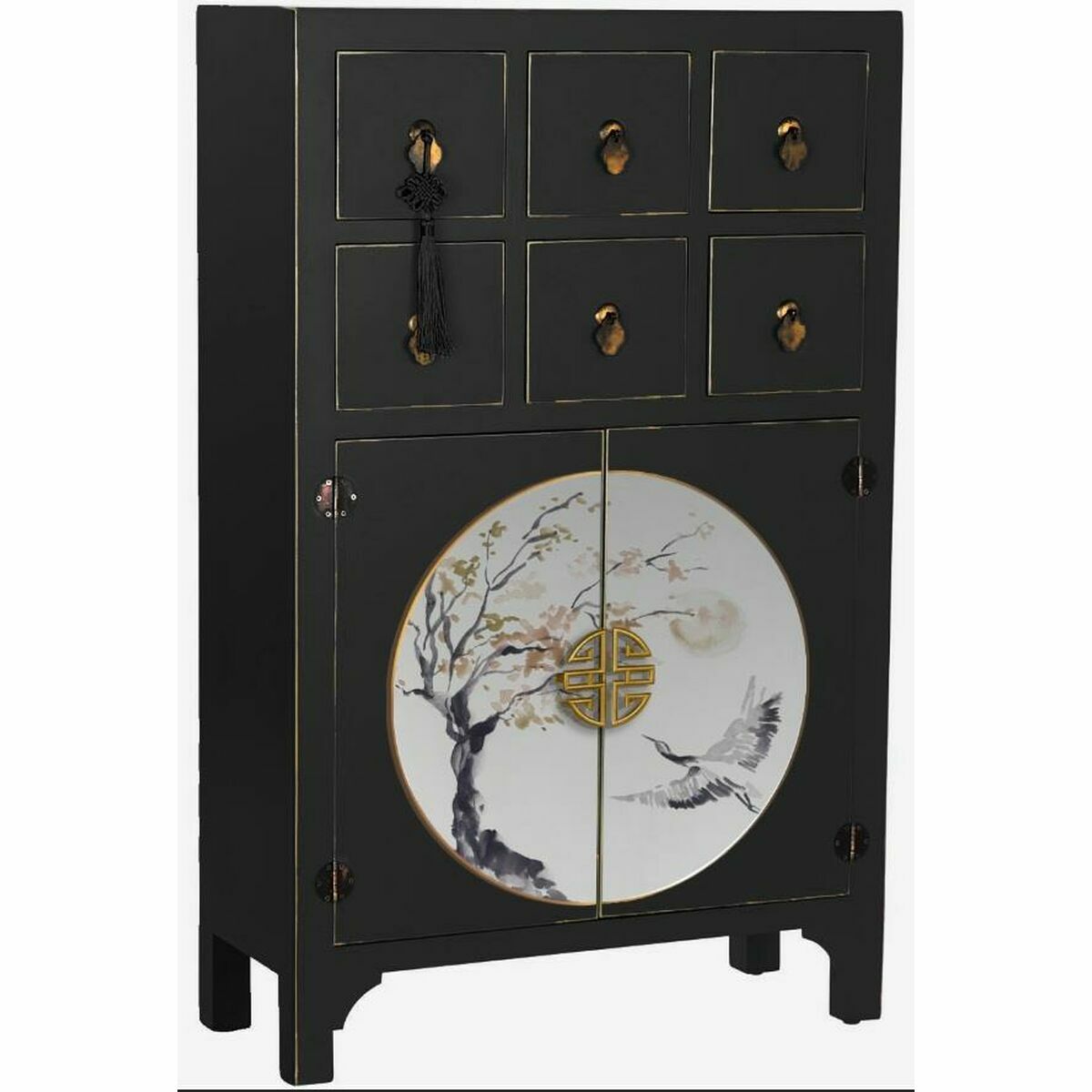Mottagare DKD Home Decor Vit Svart Gyllene 63 x 28 x 83 cm - 3