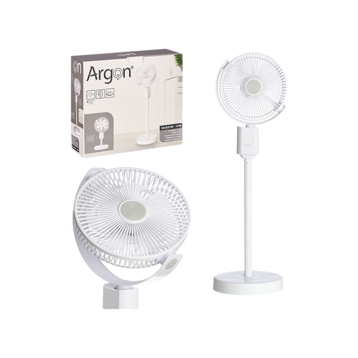 Stående Fläkt Argon Vit 10 W - 2