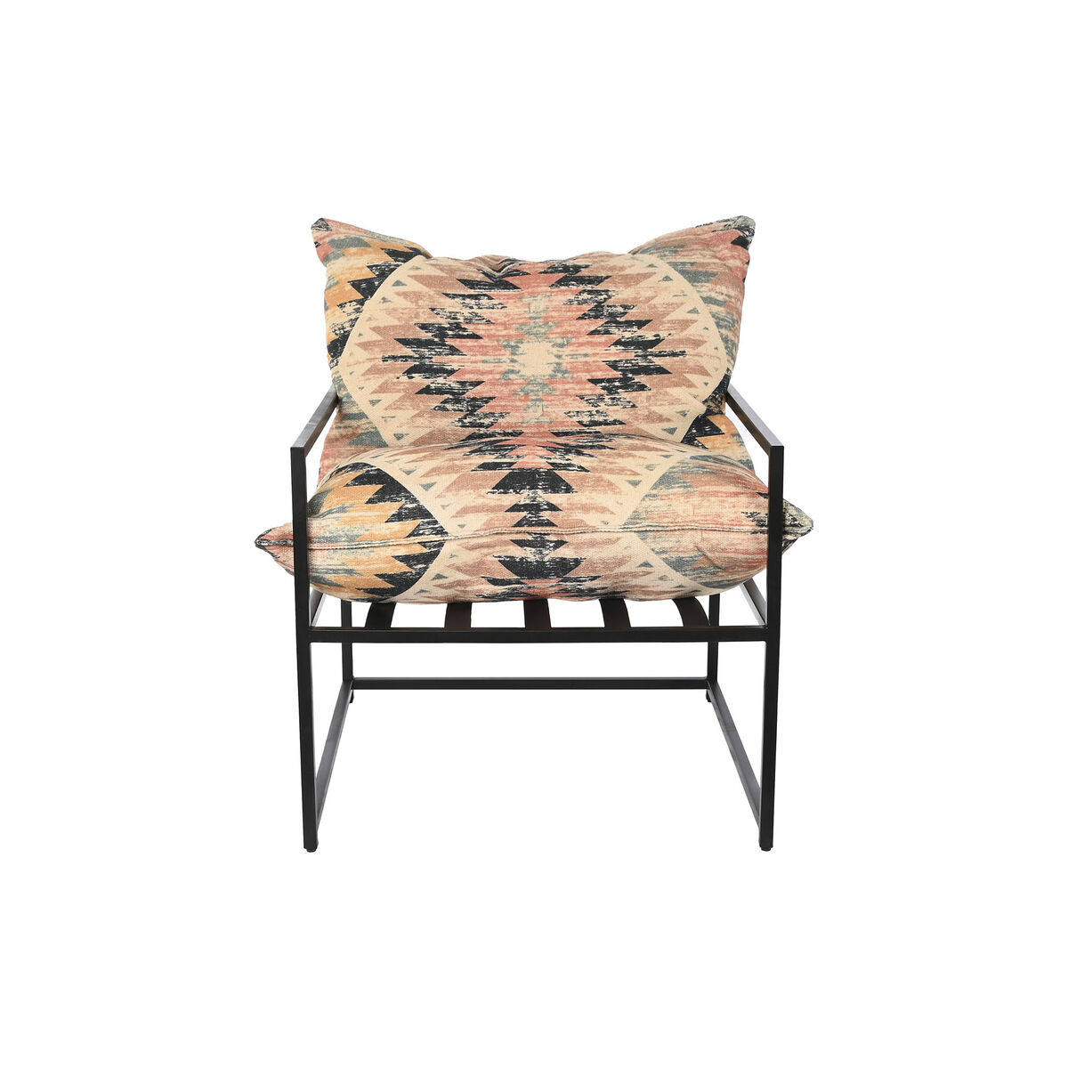 Fåtölj DKD Home Decor 70 x 75 x 85 cm Svart Metall Multicolour - 4