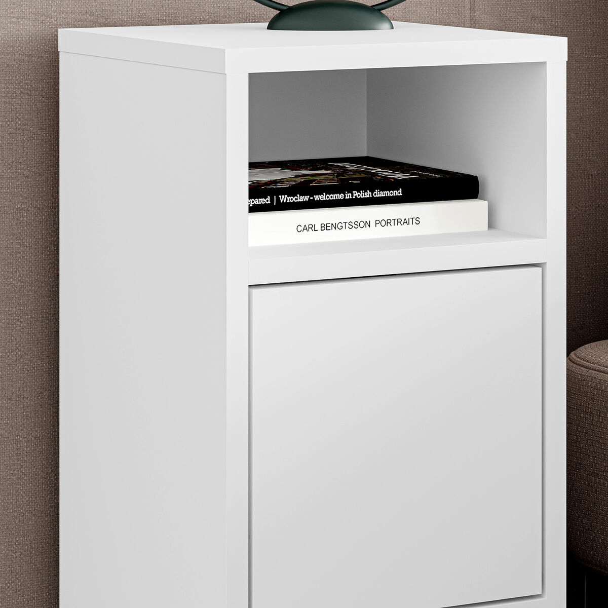 Nattduksbord Alexandra House Living Vit Trä MDP 29 x 59 x 29 cm 1 dörr - 4