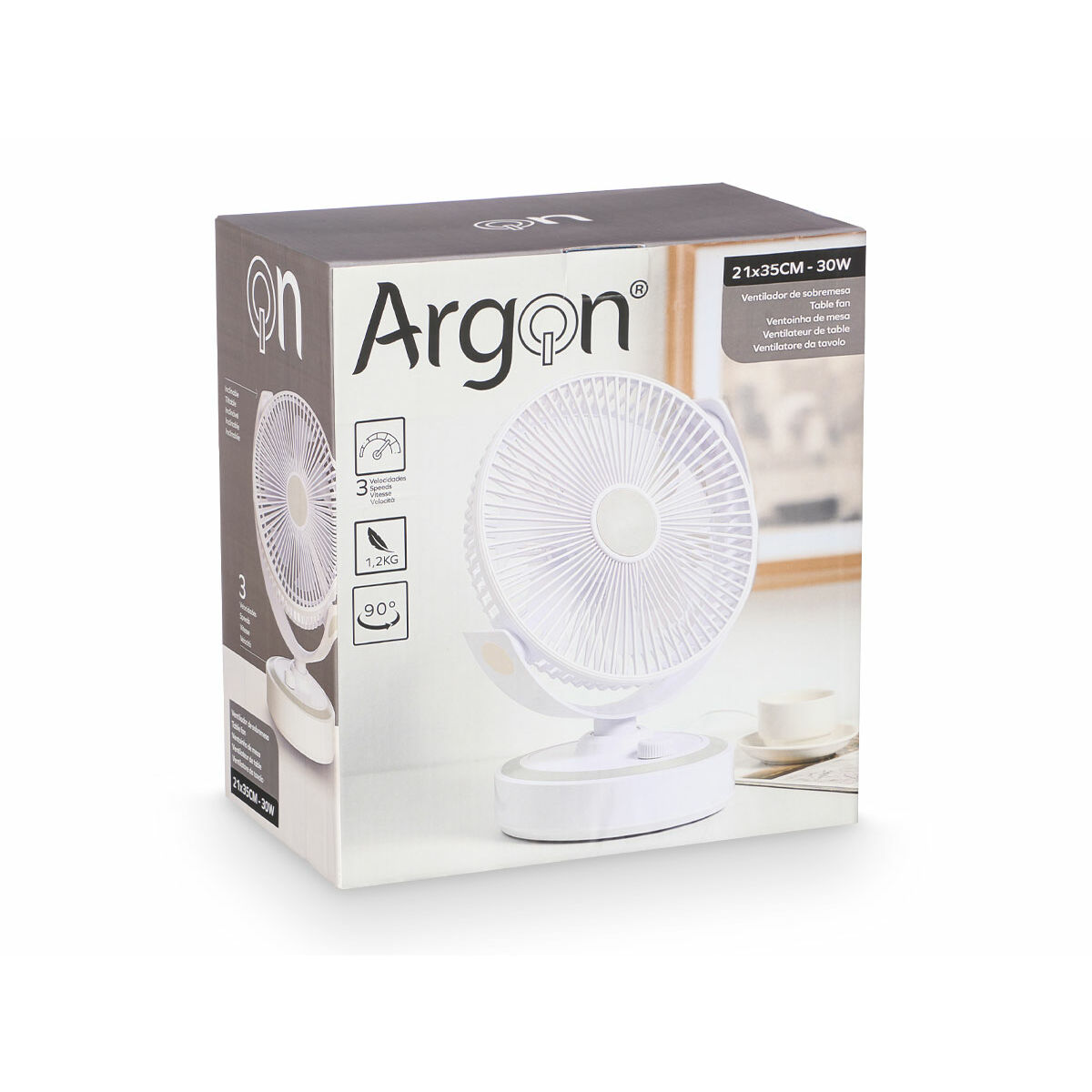 Bordsfläkt Argon Vit 30 W 21 x 28 x 32,5 cm - 3