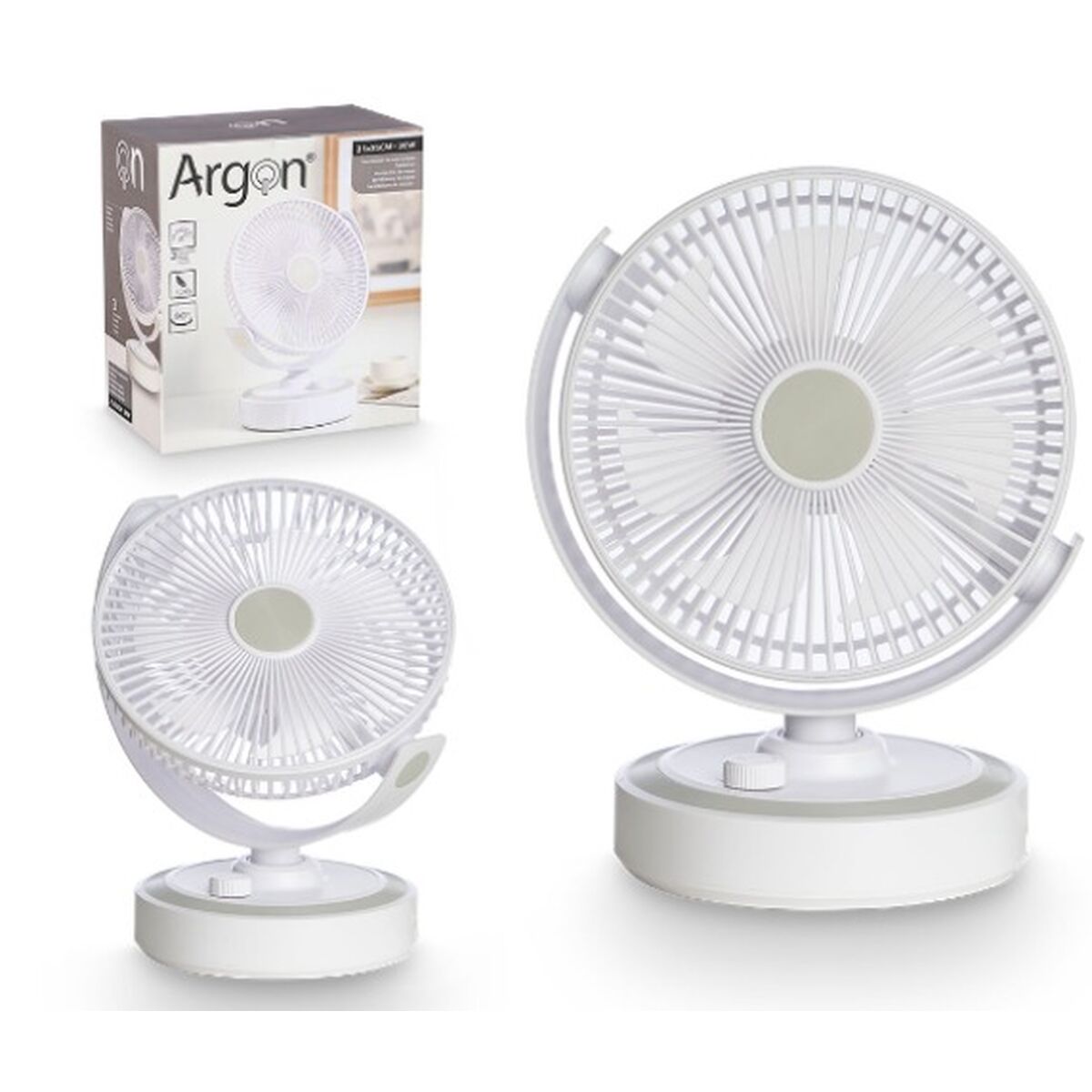 Bordsfläkt Argon Vit 30 W 21 x 28 x 32,5 cm - 2