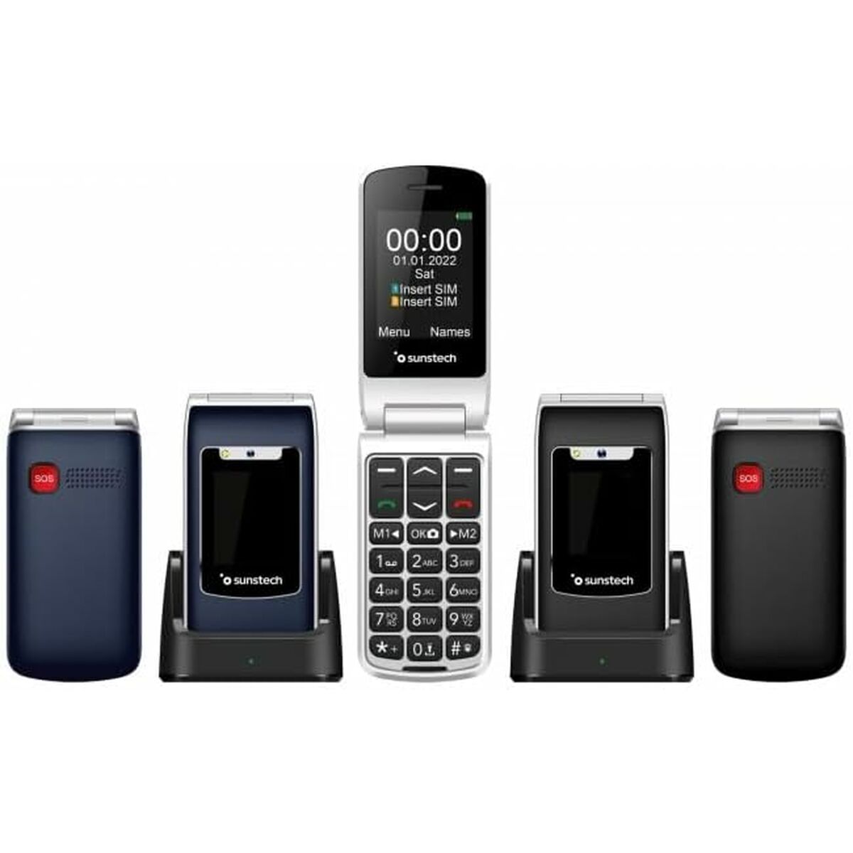 Mobiltelefon för seniorer Sunstech CELT23BK 128 GB