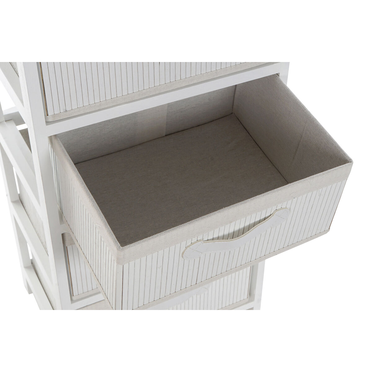 Byrå DKD Home Decor Vit Bambu Paulowniaträ 42 x 32 x 98 cm - 3