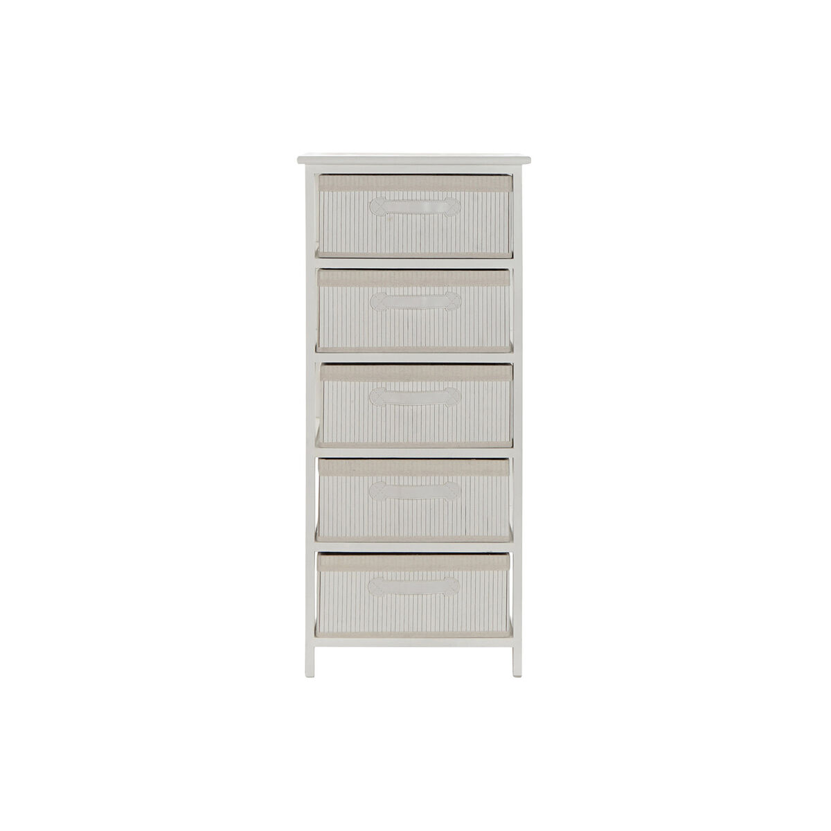 Byrå DKD Home Decor Vit Bambu Paulowniaträ 42 x 32 x 98 cm - 4