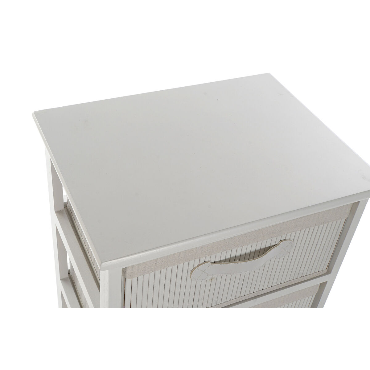 Byrå DKD Home Decor Vit Bambu Paulowniaträ 42 x 32 x 98 cm - 2