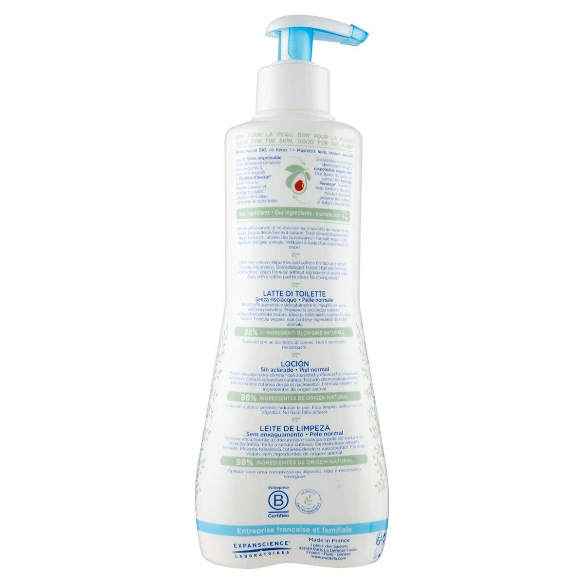 Icke-avsköljningsbart rengöringsvatten Baby Mustela 500 ml - 3