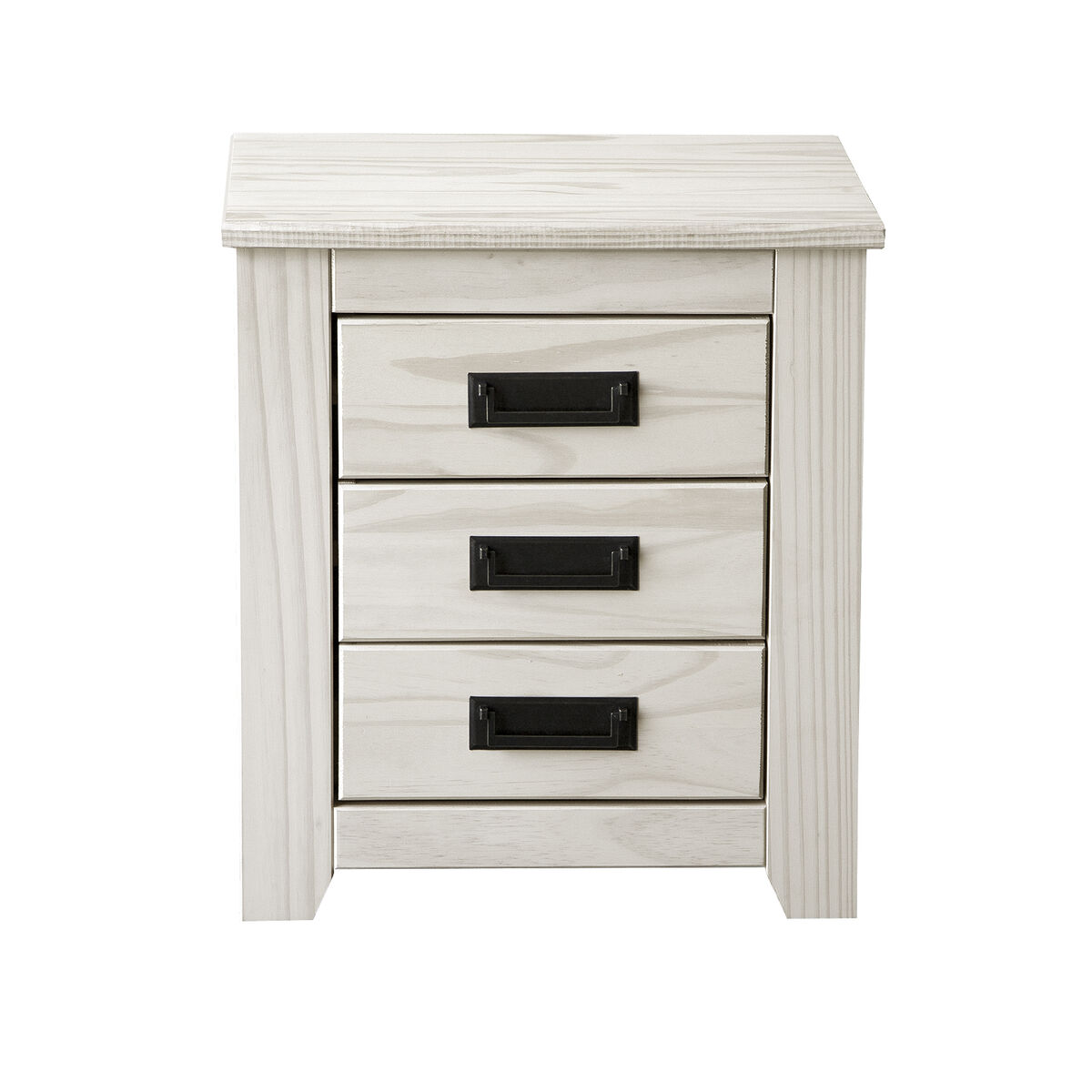 Nattduksbord Alexandra House Living Vit Metall furuträ 43 x 50 x 32 cm 3 lådor - 4