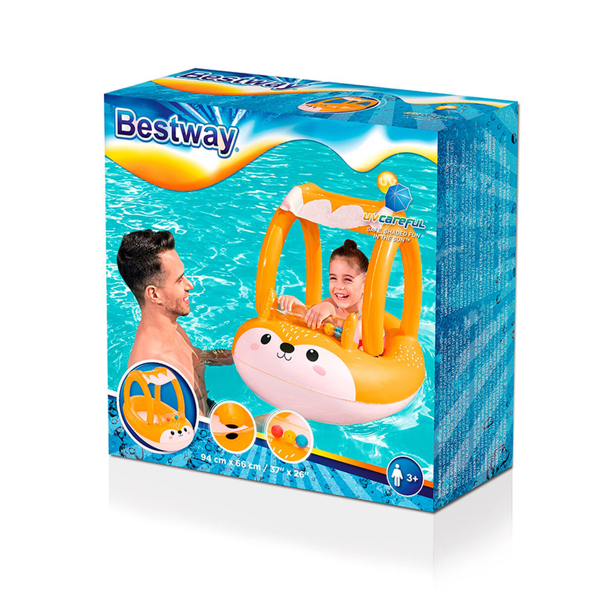 Bestway Uppblåsbar Barnbåt Räv 94x66 cm +3 År Strand och Pool 34168 - 2