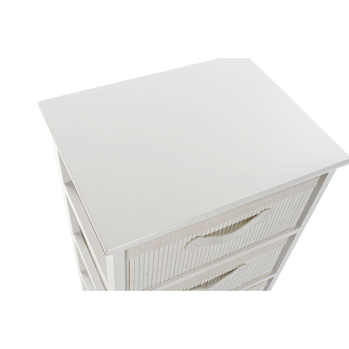 Byrå DKD Home Decor Vit Bambu Paulowniaträ 42 x 32 x 81 cm - 2