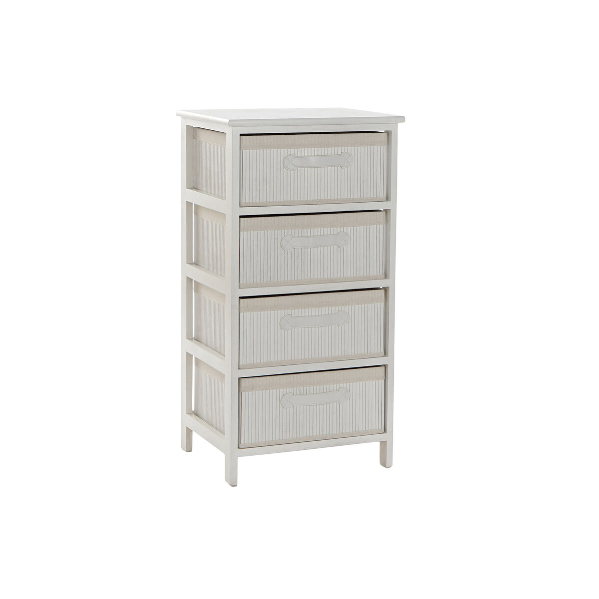 Byrå DKD Home Decor Vit Bambu Paulowniaträ 42 x 32 x 81 cm