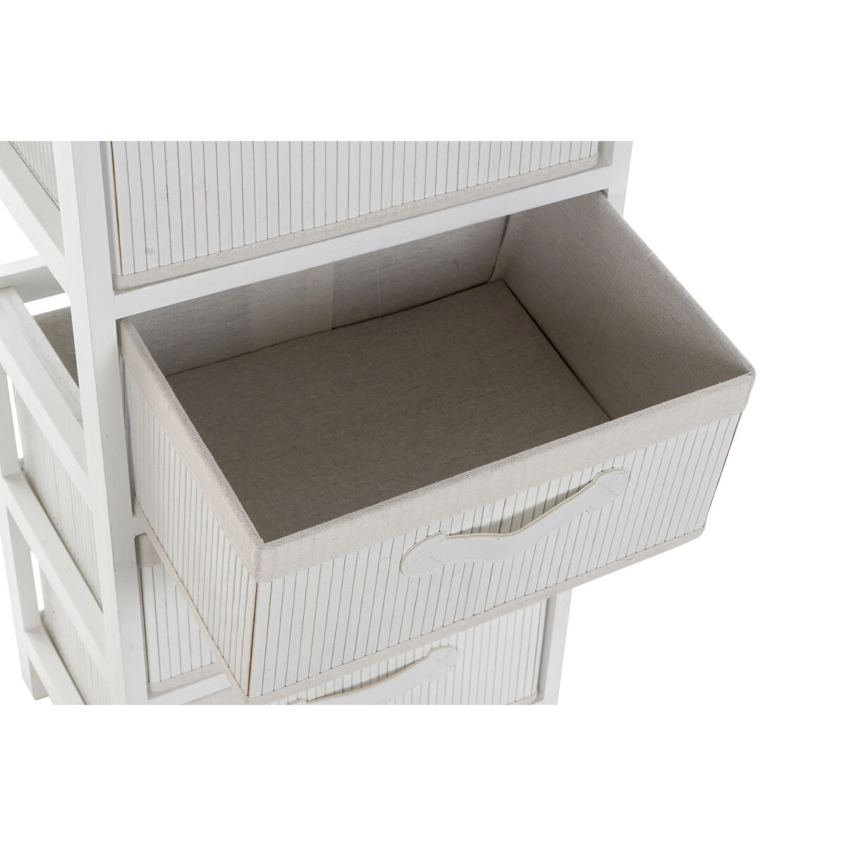 Byrå DKD Home Decor Vit Bambu Paulowniaträ 42 x 32 x 81 cm - 3