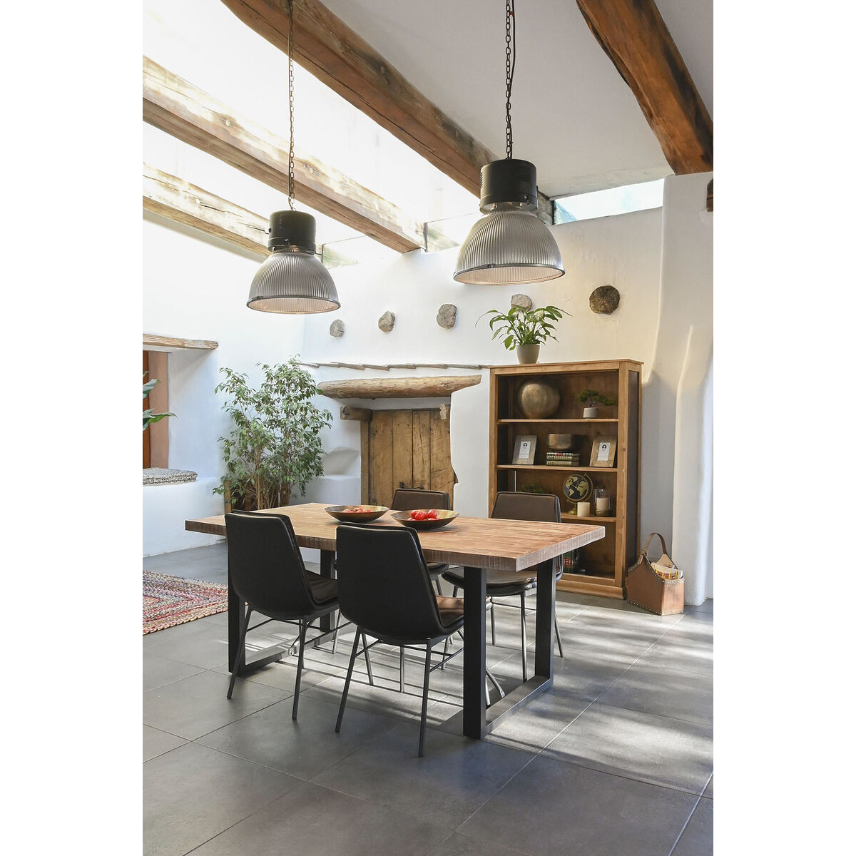 Matsalsbord Home ESPRIT Svart Naturell Metall Mangoträ 200 x 100 x 76 cm - 2