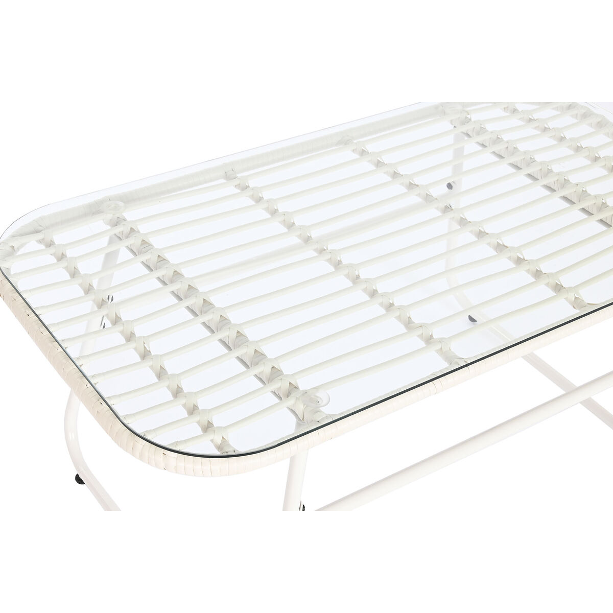 Trädgårdsmöbler DKD Home Decor Vit 124 x 74 x 84 cm (4 Delar) - 3