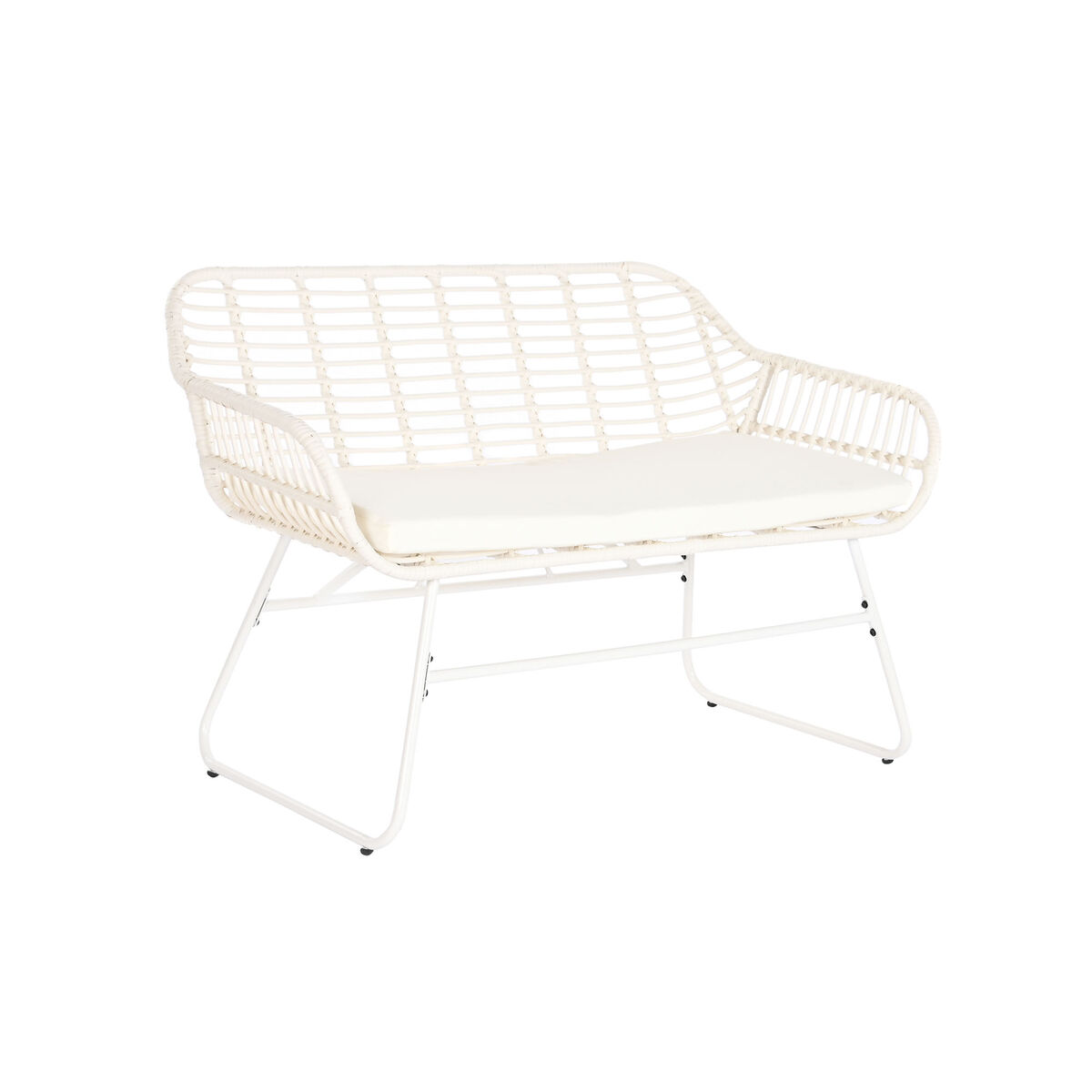 Trädgårdsmöbler DKD Home Decor Vit 124 x 74 x 84 cm (4 Delar) - 5