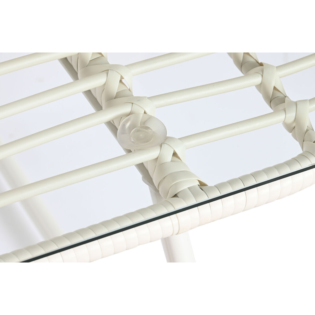 Trädgårdsmöbler DKD Home Decor Vit 124 x 74 x 84 cm (4 Delar) - 2