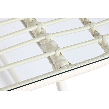 Trädgårdsmöbler DKD Home Decor Vit 124 x 74 x 84 cm (4 Delar)
