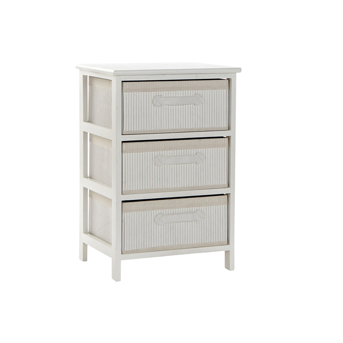 Byrå DKD Home Decor Vit Bambu Paulowniaträ 42 x 32 x 63 cm