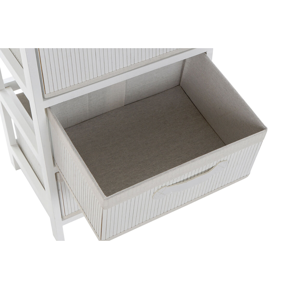 Byrå DKD Home Decor Vit Bambu Paulowniaträ 42 x 32 x 63 cm - 3