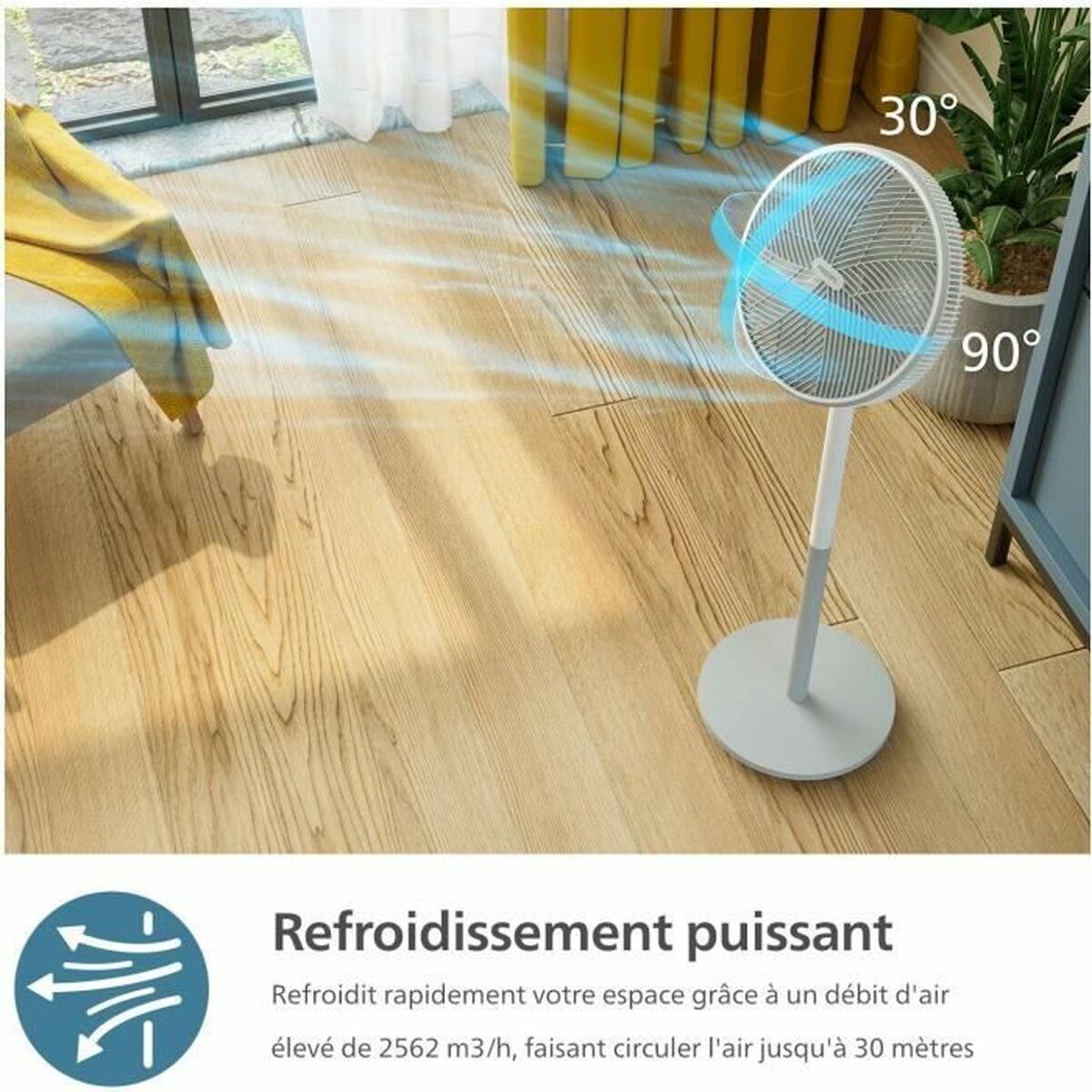 Stående Fläkt Philips CX2550/00 Vit 50 W - 3