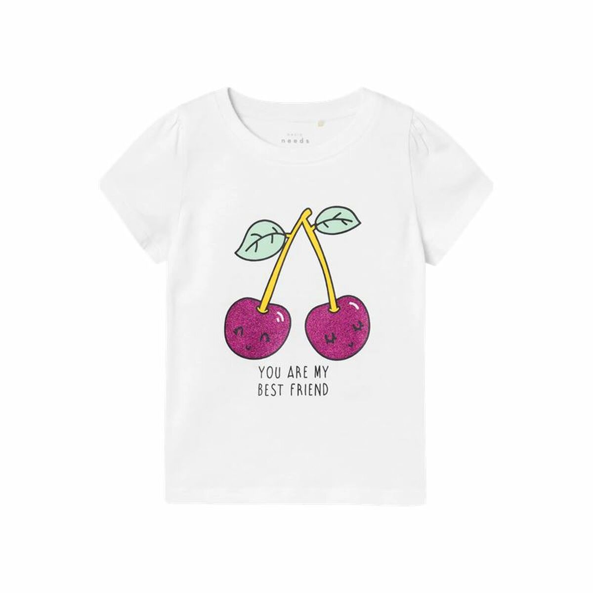 Barn T-shirt med kortärm Name It Nmfvibeke Capsl Vit