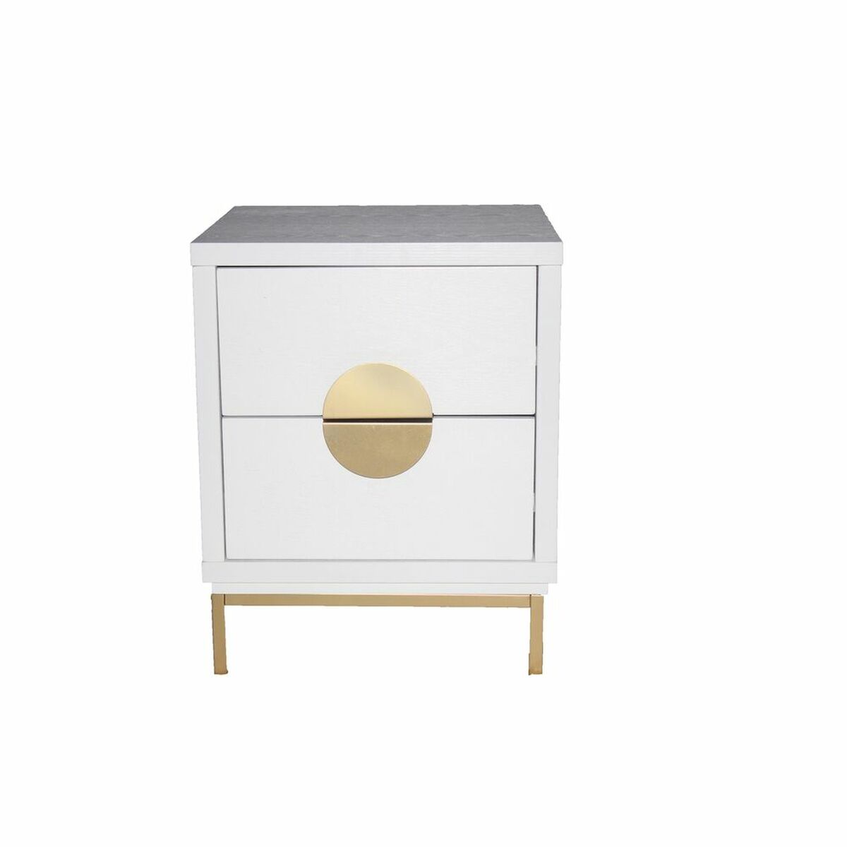 Nattduksbord DKD Home Decor Vit Gyllene 40 x 40 x 50 cm