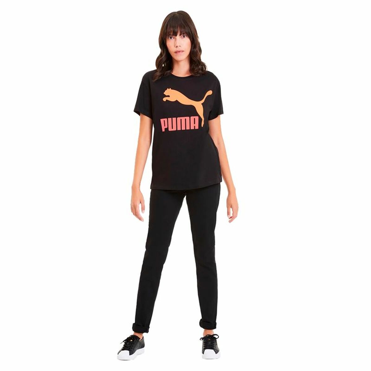 T-shirt med kortärm Dam Puma Classics Logo Tee Svart - 10