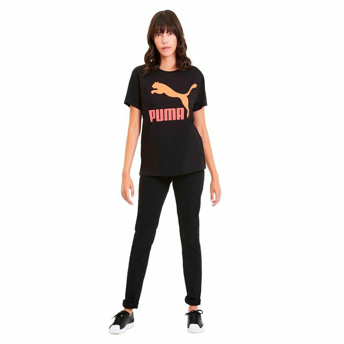 T-shirt med kortärm Dam Puma Classics Logo Tee Svart - 4