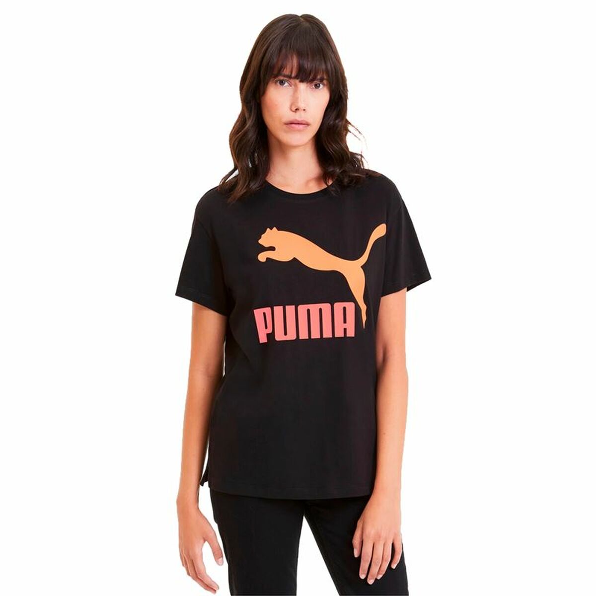 T-shirt med kortärm Dam Puma Classics Logo Tee Svart - 11
