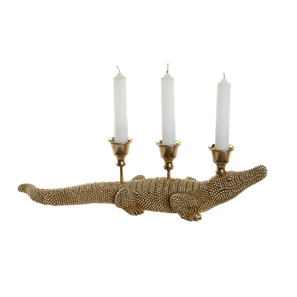 Prydnadsfigur Home ESPRIT Gyllene Kandelaber 42,5 x 12,5 x 11,5 cm - 2