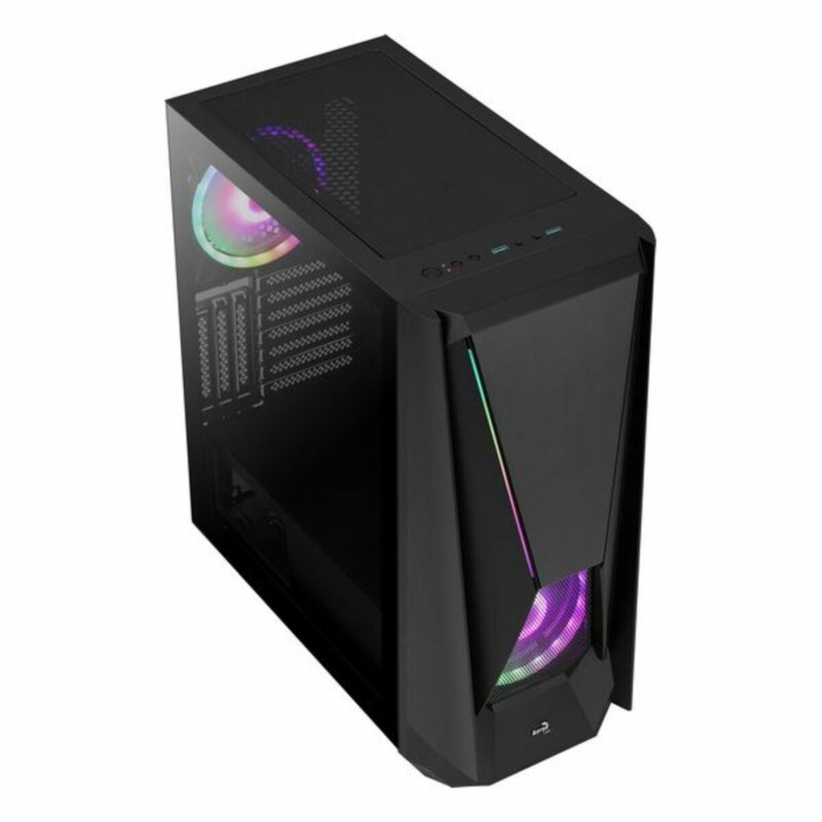 ATX Semitorn Aerocool VISORBK LED RGB Svart - 7