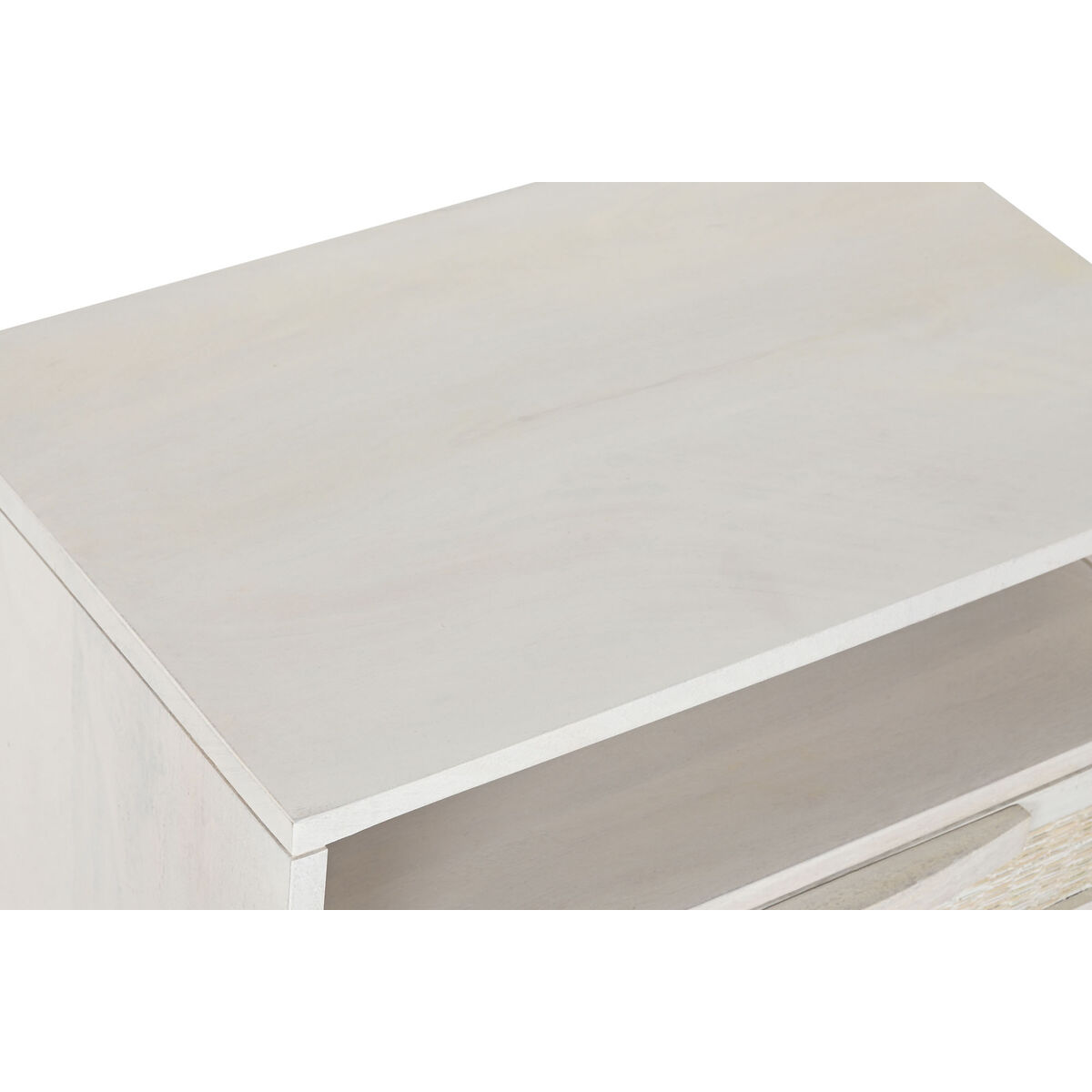 Nattduksbord Home ESPRIT Vit Rattan Mangoträ 55 x 35 x 45 cm - 4