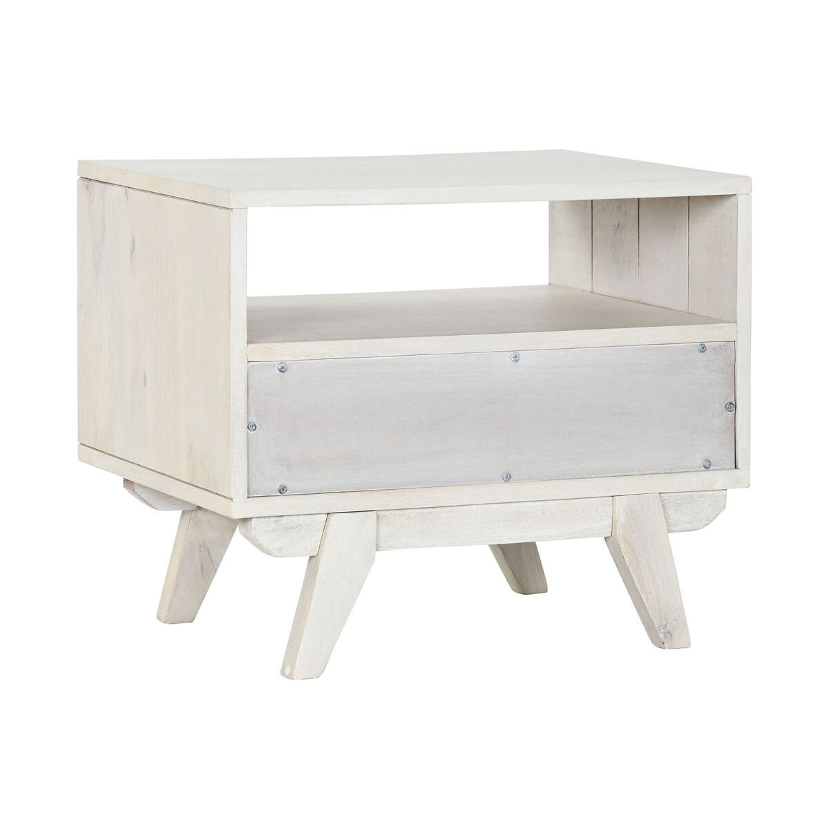 Nattduksbord Home ESPRIT Vit Rattan Mangoträ 55 x 35 x 45 cm - 2
