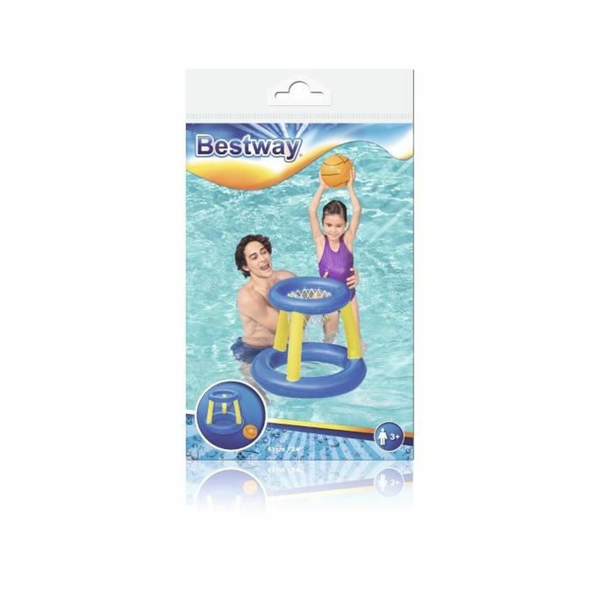 Uppblåsbart mål Bestway Floating Basketball Hoop Ø 61 cm vatten - 3