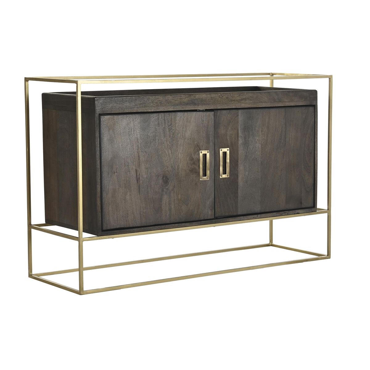 Skänk DKD Home Decor Brun Metall Mangoträ 122 x 38 x 76 cm - 5